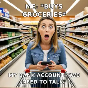 Grocery Shock meme template