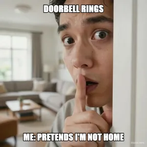 Doorbell Panic meme template